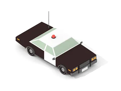 Police Car 3d blender car illustration low poly lowpoly minimalist police police car retro