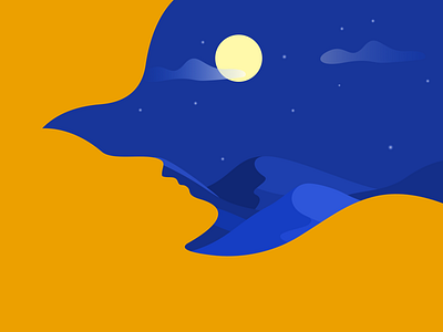 night illustration ui ux web 插图 设计