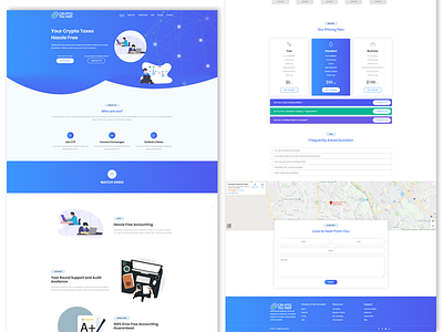 Crypto Tax Prep Inc flat design interactive landing page ui web design