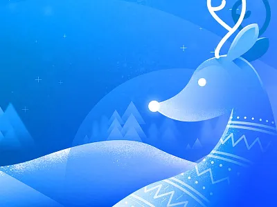 Reindeer christmas greeting greeting cards illustration light reindeer snow winter