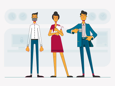 Office Peeps 2d behance character design flat illustration office people vector work