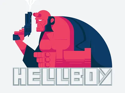 Hellboy adobeillustrator character design draw flat illustration illustrator movie poster vector