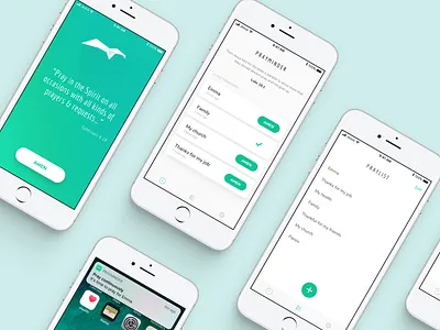 Prayminder app app design clean green ios iphone mobile prayer prayminder