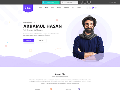 Personal Portfolio Web Page Design design psd psd design ui ux design ui template uidesign web web design web design agency