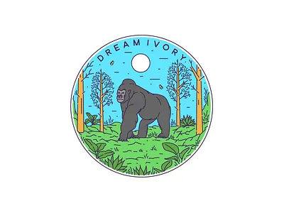 Dream Ivory Color Version badge badge design badge logo landscape landscape design landscape illustration logo logo design minimalist minimalist logo