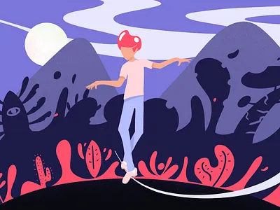 Slackline character illustration illustrator
