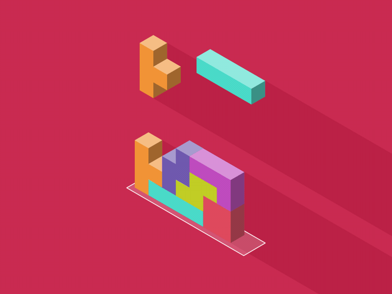 Isometric Tetris animation animation 2d design flat flat design illustration isometric isometric design tetris