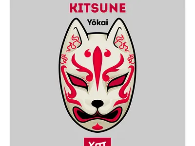 Katsunie Mask fox japanese vector