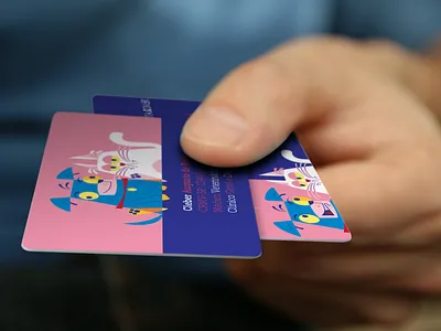 Businesscard - Veterinary cartoon character character design color dog flat illustration pet vector