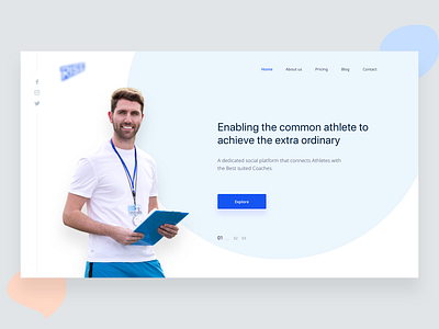 Header Exploration - Athlete Meet athlete clean coach header meet social sports app white