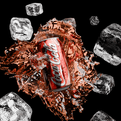 3D Coca-Cola splashes 3d animation logo motion graphics