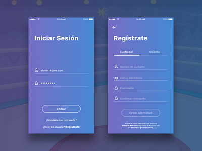 Huixache App Log in app concept app design form log in sign in sign up ui ui ux ux