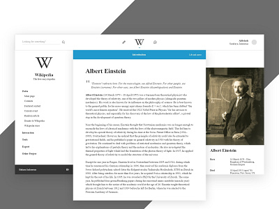 #Redesign | Wikipedia Article Page adobe xd design interface ui ux web wikipedia