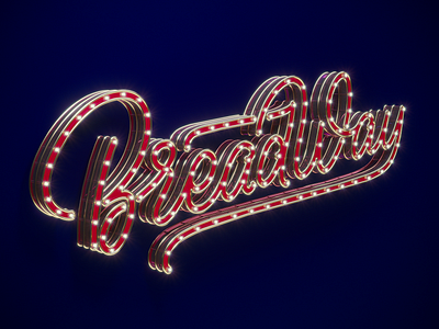 Breadway Lights! 3d 3d art cafe cinema4d graphic illustration lettering lights logo typography