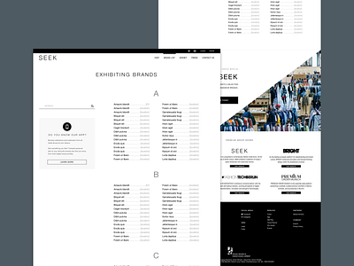 SEEK || Exhibiting brands berlin fashion trade show uidesign web design