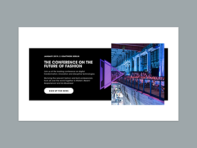 #FASHIONTECH Berlin || CTA banner banner berlin component conference cta fashion uidesign web design