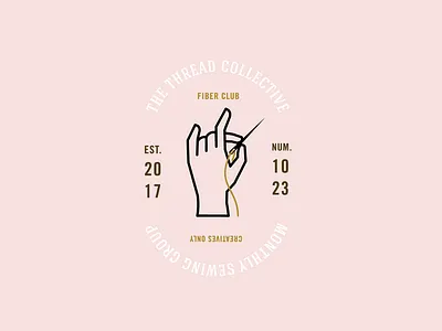 The Thread Collective Emblem brand branding creatives design emblem emblem logo emblems hand illustration sewing thread typography