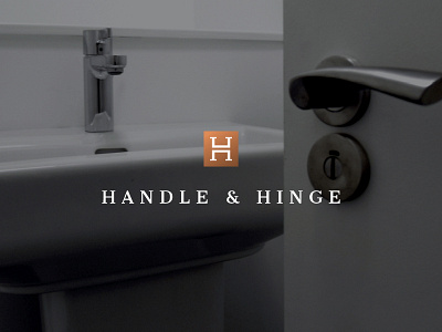 Handle & Hinge Logo Design branding copper erin waineo h h icon handle hardware icon letter logo logo design michigan modern logo retail store serif simple typography