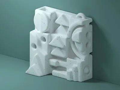 Graph Grid Sculpture 3d abstract clay focus lab illustration modeling render