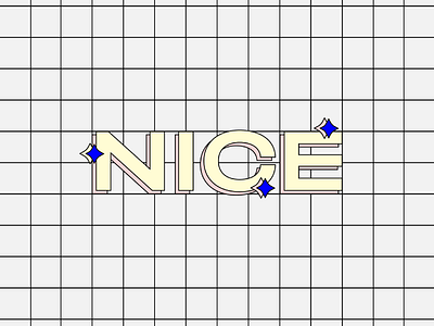 NICE Lettering blue gray grey grid lettering nice pink stars typography yellow