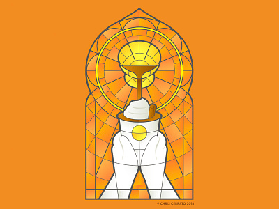 Nectar of the Gods (Sunday Service) art autumn cafe catholic chalice christian coffee drawing fall illustration psl pumpkin pumpkin spice pumpkin spice latte series stained glass starbucks sunday service vector worship