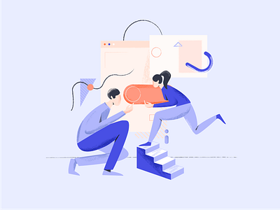 Work Process art flat graphic illustration illustrator people team texture web work