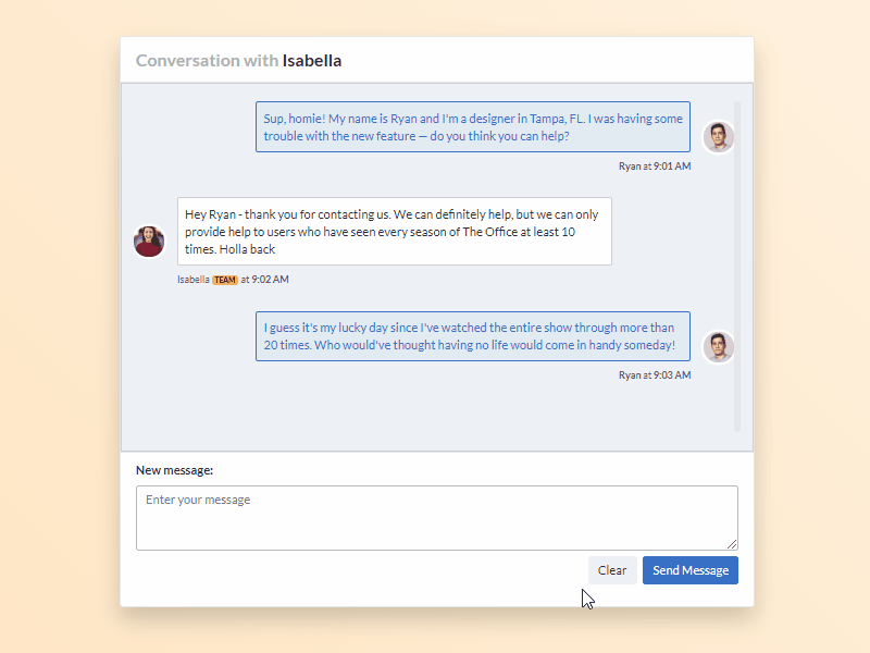 Simple Chat UI chat component ui