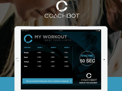Coach Bot UI branding clean coach coach bot coachbot fitness training ui ux workout