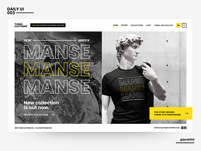 Daily UI - 003 - Landing Page adobe xd branding clothing brand dailychallenge dailyui landing page ux ui