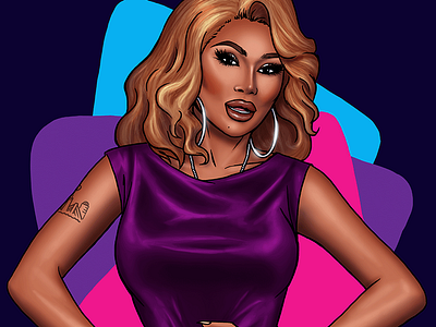 Jujubee digital illustration drag race fan art illustration jujubee rupauls drag race