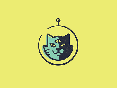 Space Cat animal astronaut cat illustration neon space vector