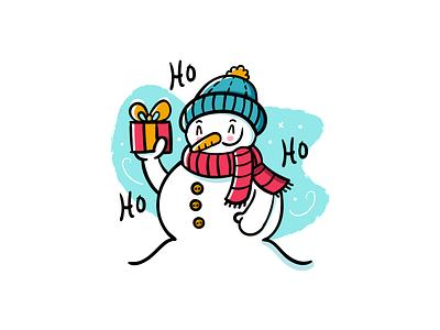 Snowman adobeillustrator adobephotoshop art artwork blob brush christmas colored design dribbble illustration inking outline snowman vector wacom intuos