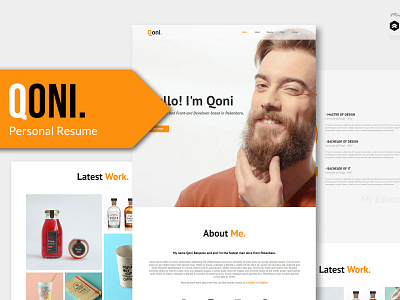 Qoni - Personal/Portfolio PSD template curriculum cv cv resume template design elements envato personal portfolio psd psd download template web