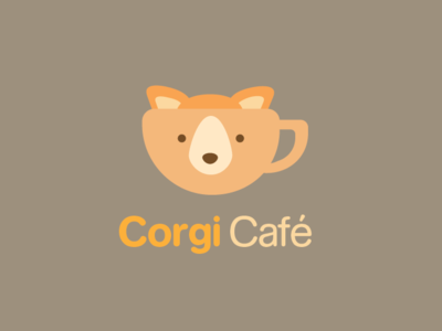 Corgi Logo bubbly cafe cafelogo coffee coffeelogo corgi cuddly cup cuplogo cute dog doglogo floof kawaii logo logodesign logodesigns orange orangelogo snout