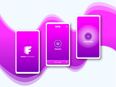 UI VPN connect app branding dashboard element flat design gradient homepage icon identity illustration landing page layout logo metro design purple typography ui ux vector web design