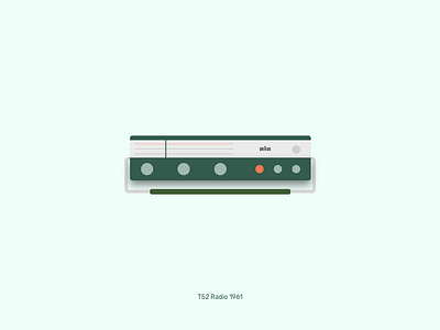 Illustration - T52 Radio 1961 (Dieter Rams) 10principledesign braun design dieter rams flat design german good design illustration industrial design johny ive t52 radio 1961