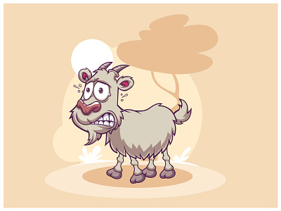 Timid Goat character art goat illustration scared timid