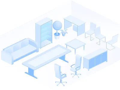 View Office Interior 3d interior isometric illustration office design