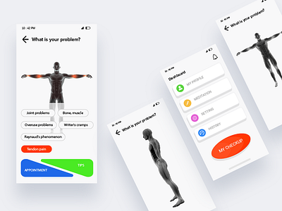 Healthcare appointment ui colorfull ui creative app health checkup healthcare mobile ui user friendly mobile ui