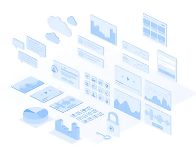 Isometric vectors - web site cards, app 3d illustration isometric illustration