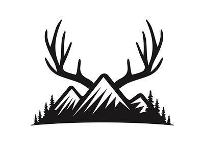 A&B Logo antlers branding logo logo design mountain mountains