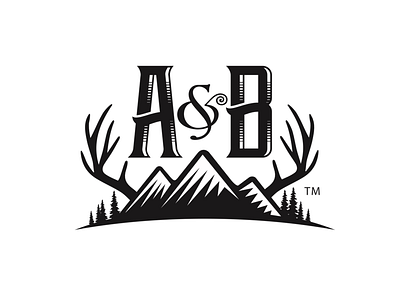 A&B Logo antlers branding logo logo design mountain mountains