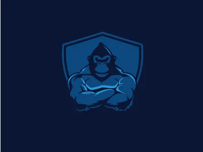 Blue Ape Logo propsal ape app blue logo security shield