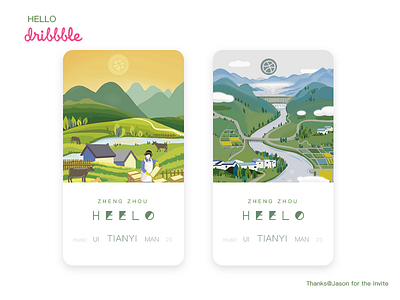 Hello Dribbble app design illustration ui web website