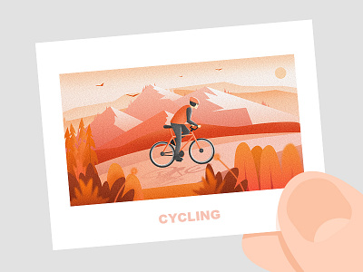 Riding in the afternoon design illustration ui