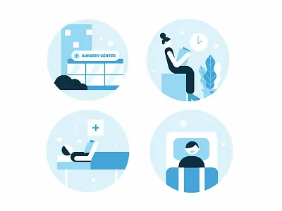 Surgery Center Empty State Icons app blue character empty state hospital icons ux ux ui web