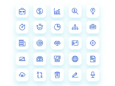 Business Icon Set app blue business flat icon icon icon set iconfinder illustration marketing modern outline ui