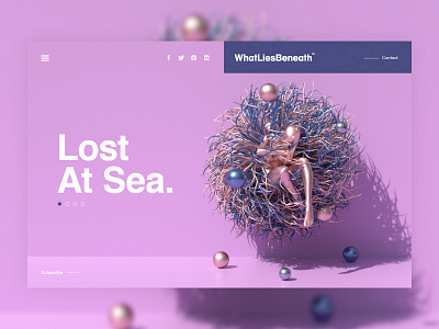 What Lies Beneath™ | Lost At Sea abstract art c4d cinema4d fantasy landingpage mp4 ocean octane octane render octanerender scifi surreal ui web