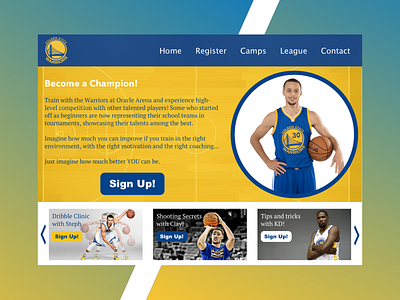 Daily UI 003 dailyui dailyui003 design landingpage nba uidesign warriors