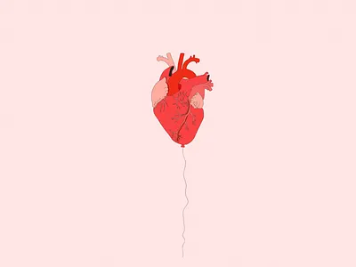 Follow your heart. adobe illustrator cc adobe photoshop cc balloon color design digital art drawing flying graphic design heart heart beat illustration minimal minimal art pink red silence vector vector art